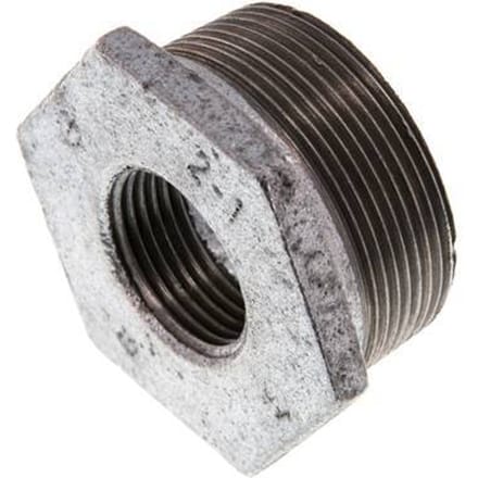R 2'' x Rp 1'' M/F Verzinkt Gietijzeren Verloopring 25 Bar