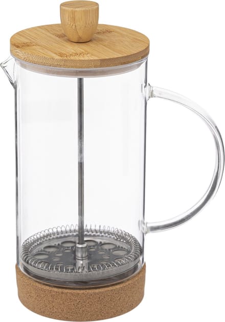 Secret de Gourmet French press cafetiere - glas/bamboe - 1 liter