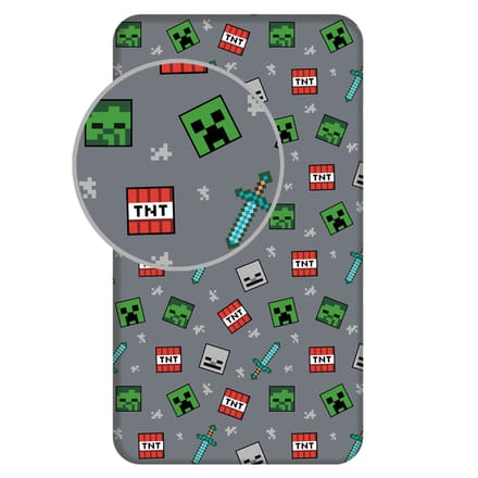 Minecraft Hoeslaken Game - 90 x 200 cm - Katoen