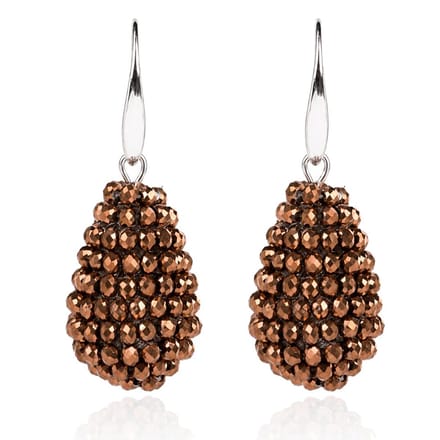 Cilla Jewels Druppel oorhangers Kristal Brons
