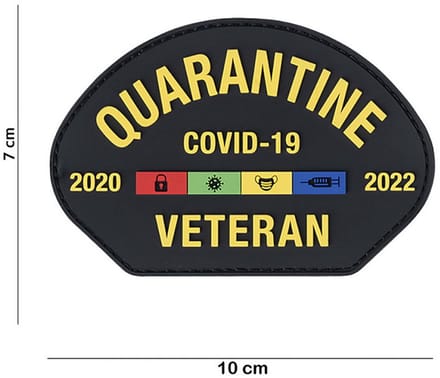 Embleem 3D PVC Quarantine Veteran Covid-19 #13106