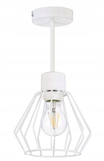 Hanglamp Draad Diamant Wit E27 - Stijlvolle Plafondlamp