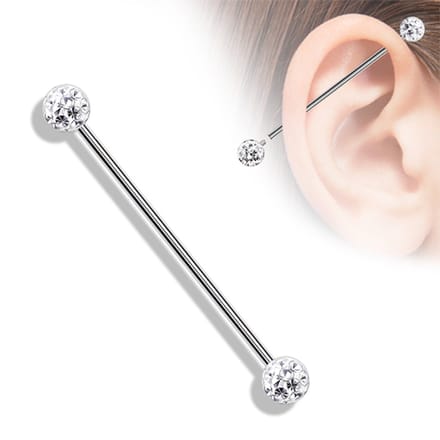 Industrial piercing PVD ferido - zilver - LMPiercings