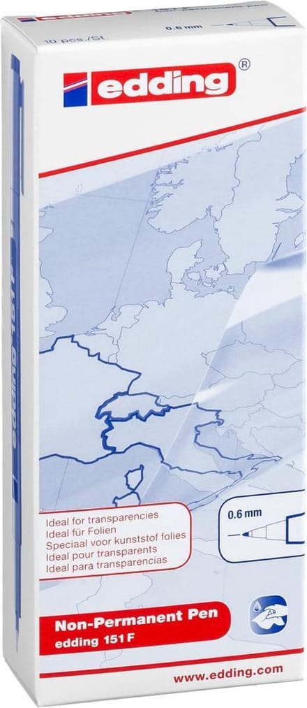 Edding 151 F Non-Permanent Pen Blauw