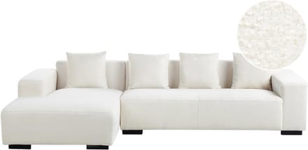 LUNGO - Hoekbank - Wit - Rechterzijde - 285 cm - Bouclé