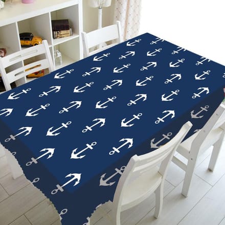 Blauwe En Witte Strepen Luxe Keuken Bruiloftsdecoratie Salontafel Tafelkleed Waterdicht Tafelkleed Nappe De Table 90-140cm