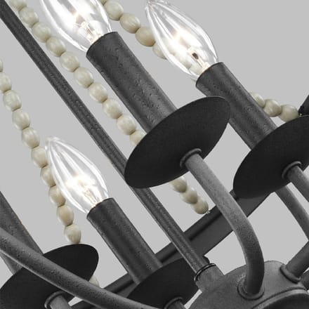 Feiss LED Kroonluchter | 4X E14 Max 40W | Dimbaar | Dark Weathered Zinc with Driftwood Grey