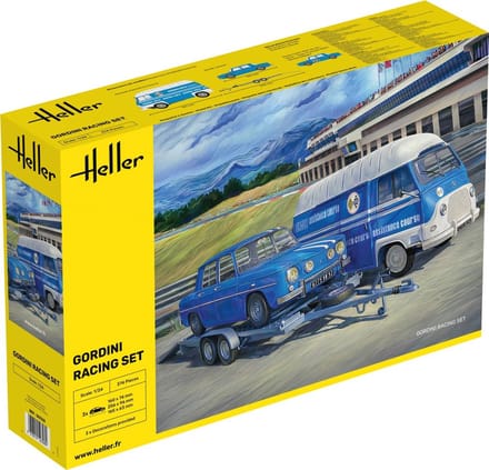 Heller Modelbouwpakket Auto - 50328 Renault Gordini Racing Set - Busje - Auto - Aanhanger Plastic - 1:24 - Modelbouw