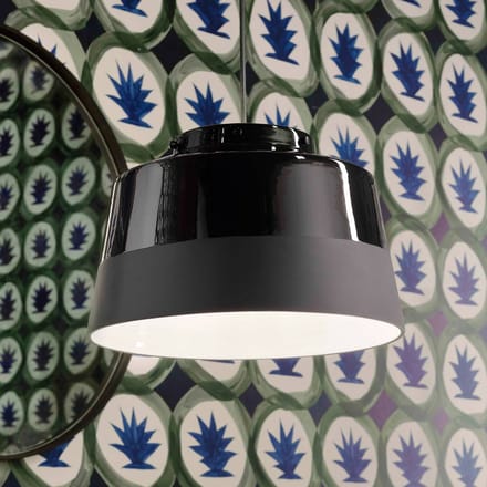 Ferroluce Hanglamp Quindim van keramiek, Ø 40 cm, zwart