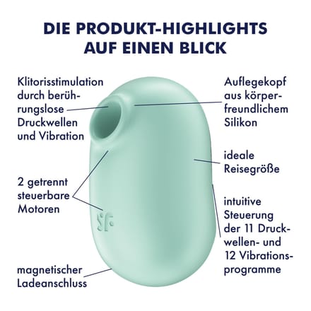 Satisfyer, vibrator, drukgolfvibrator, 'Pro To Go 2', 8,5 cm, ideaal voor onderweg, 2 motoren