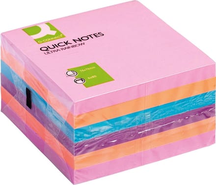 Q-CONNECT Quick Notes | ft 76 x 76 mm | 80 vel | pak van 6 blokken in 4 verschillende kleuren