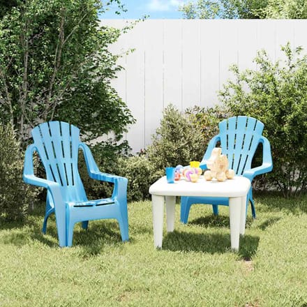 vidaXL - Kindertuinstoelen - 2 - st - hout-look - 37x34x44 - cm - polypropeen - blauw