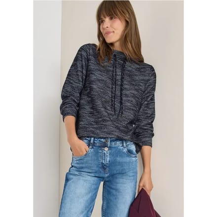 Shirt met structuur en trechtervormige hals
