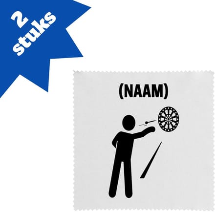 Akyol - darten met eigen naam brillendoekjes - Dartbord - darter - sport - 17,8 bij 17,8 cm - 2 stuks