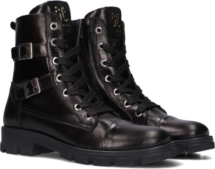 Jochie & Freaks Bindy Veterboots - Laarzen Met Veters - Meisjes - Zwart - Maat 29