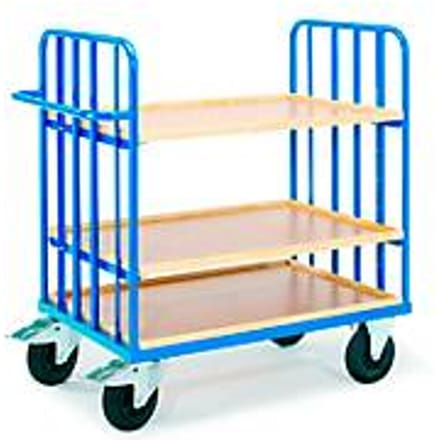 Etagewagen met duwbeugel, 1175 x 775 mm, met verstelbare indeling van legborden