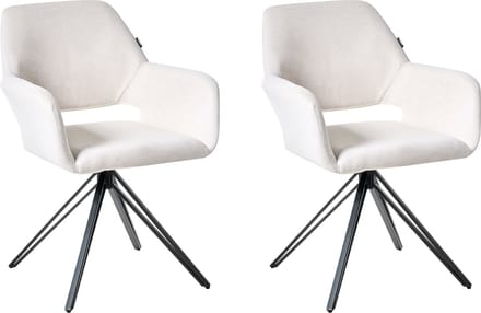 CINEY - Eetkamerstoel set van 2 - Gebroken wit - Polyester