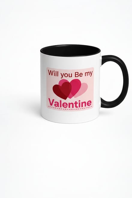 Valentijn Mok 'Will you Be my Valentine' met Hartjes - Romantisch Cadeau