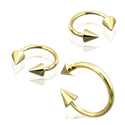 Horseshoe punt 1.6x12x5 mm - goud - LMPiercings