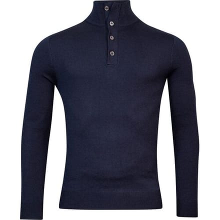 Baileys Trui Buttons Collar Placket Merino Blend Navy / male