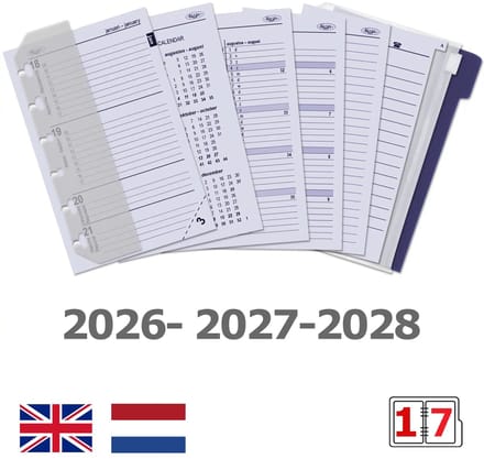 1311-31 Pocket Organizer Zee van bloemen bruin 1 week per 2 paginas 2026-2027-2028