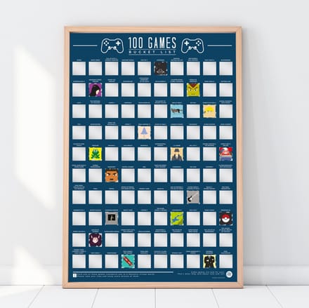 Gift Republic Bucketlist Scratch Poster - 100 Games