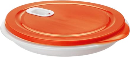 Microgolfplaat 1.2L met Deksel en Tussenschot - Kunststof (PP) BPA-vrij - Wit/Rood