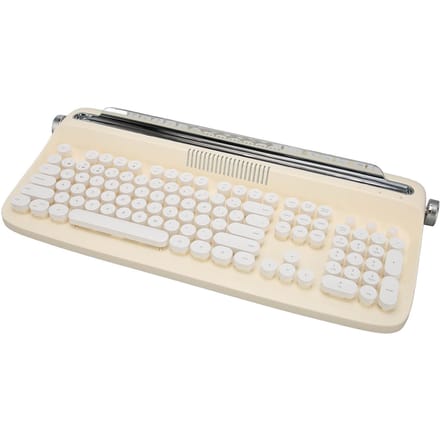 Draadloos typemachine toetsenbord Retro stijl 104 toetsen BT5.0 Geïntegreerde standaard Tablet toetsenbord voor Smart geel