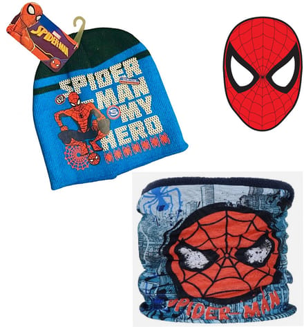 Marvel Spiderman Set - Muts + Colsjaal - Blauw - Maat 54 cm - ± 4-8 jaar