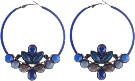 Behave - Grote Statement Oorbellen – Blauw Bruine Boho Chic Oorringen