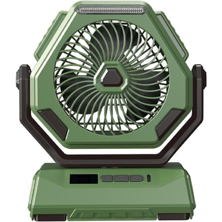Multifunctionele Campingventilator met LED-licht 6 inch USB Batterijgevoede Ventilator Plafond Tentlicht met Type 2 groen