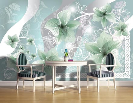 Flowers Floral Pattern Photo Wallcovering