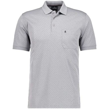 Ragman Polo Softknit Allover Dot Pattern Zilvergrijs / male