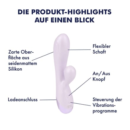 Siliconen rabbitvibrator met tong, 19,5 cm