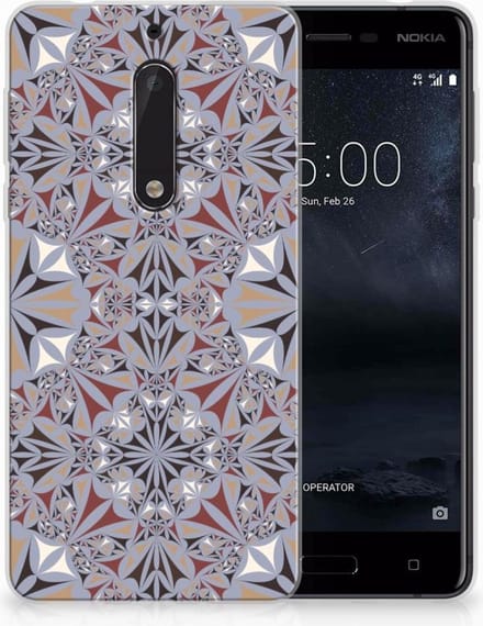 Nokia 5 TPU Siliconen Hoesje Flower Tiles