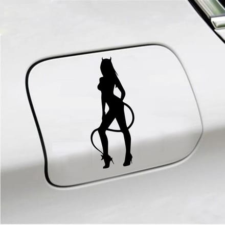 Bumpersticker - Vrouw Duivel - 7 X 16,5 - Zwart