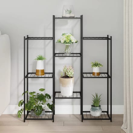 vidaXL - Bloemenstandaard - 83x25x100 - cm - ijzer - zwart