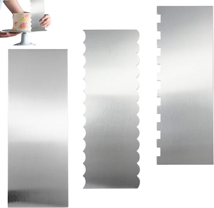 Taart spatels - Deegkaarten - Taart decoreren - Dubbelzijdig design - 3 stuks - Zilver