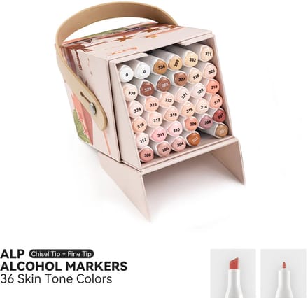 Arrtx - ALP Fine & Chisel - Alcohol based Art markers - 36 Skin Tone kleuren