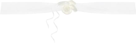 PartyDeco trouwauto organza lint Rozen - Bruiloft - creme - 2x stuks - just married