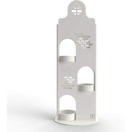 Waxinelichthouders | Grachtenpand | Theelichthouder | Medium | Wit | 3D | 3 lichtjes
