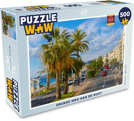 Puzzel Frankrijk - Palmbomen - Stad - Legpuzzel - Puzzel 500 stukjes