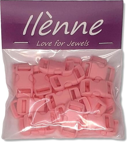 Ilènne - Paracord sluiting - licht roze - plastic - 25 stuks - voor armband