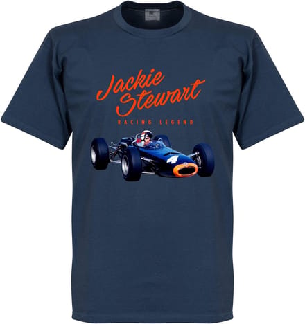 Jackie Stewart Monaco T-Shirt - Navy Blauw - L