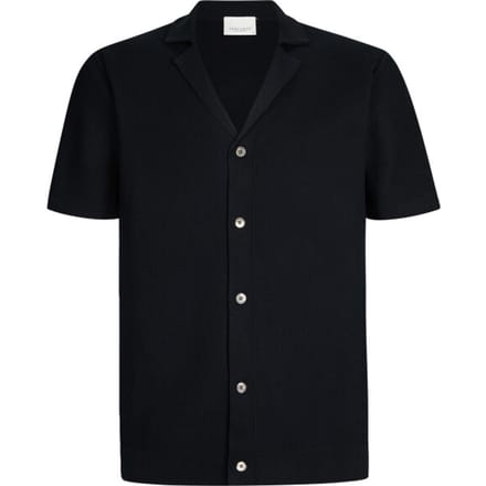 Doorknoop polo Profuomo effen donkerblauw