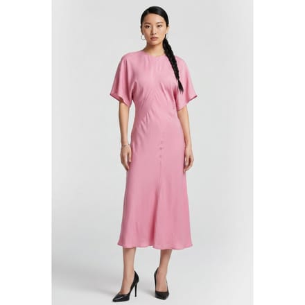 & Other Stories Wilder Dress Pink Maat: M | Midi Jurken Outlet | Dames | Roze
