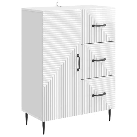 vidaXL - Dressoir - Hoogglans - Wit - 66 - x - 34,5 - x - 89,5 - cm - Bewerkt - hout