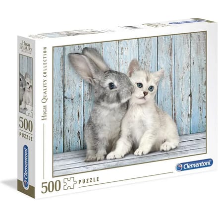 Clementoni - Puzzel - 500 stukjes - Kitten en konijn - High Quality Series