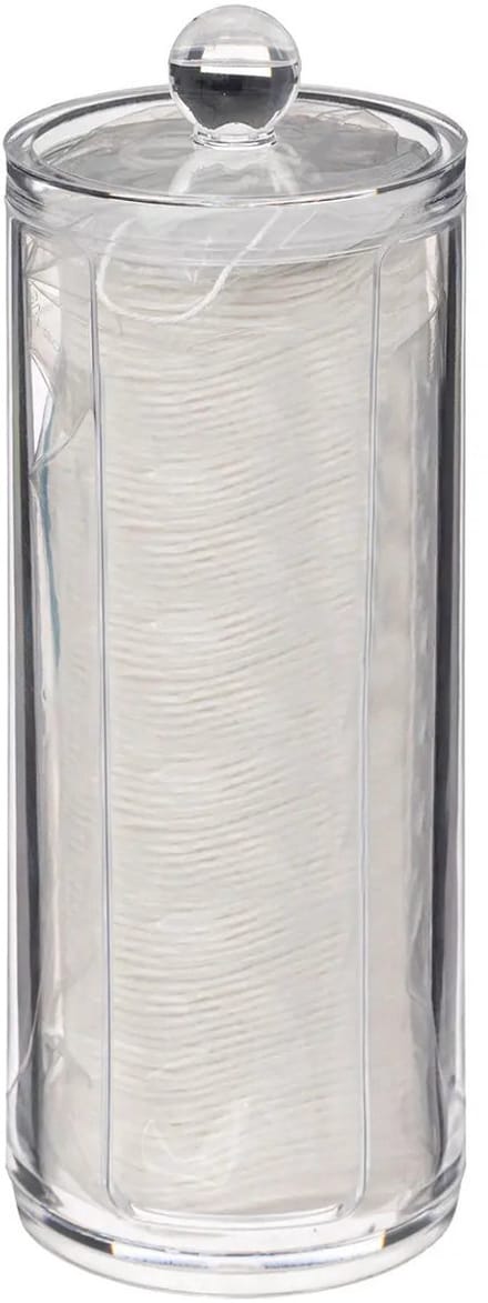 5Five Make up watjes/watten schijfjes houder/dispenser - 7 x 20 cm - kunststof - organizer - transparant