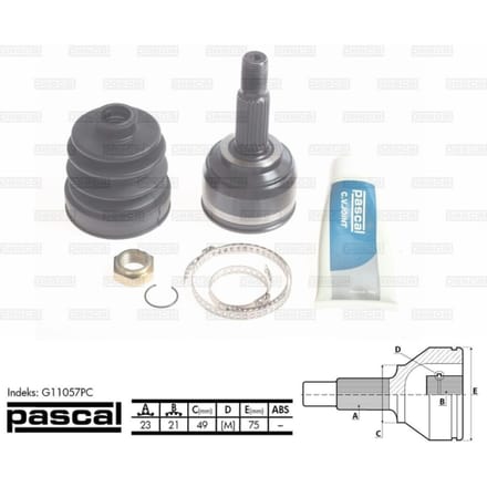 Homokineet reparatie set, aandrijfas PASCAL G11057PC
